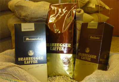 Braunegger Kaffee-Pakete beim Rohkaffee